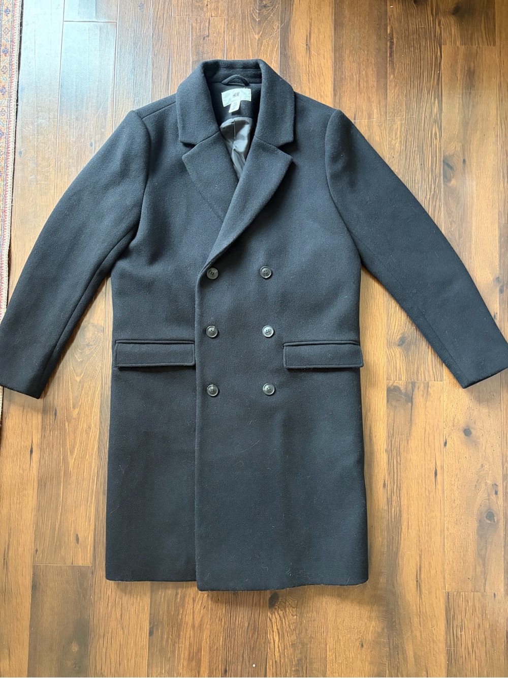 H&M David Beckham Collection Black Wool Blend Long Coat - Picture 2 of 5